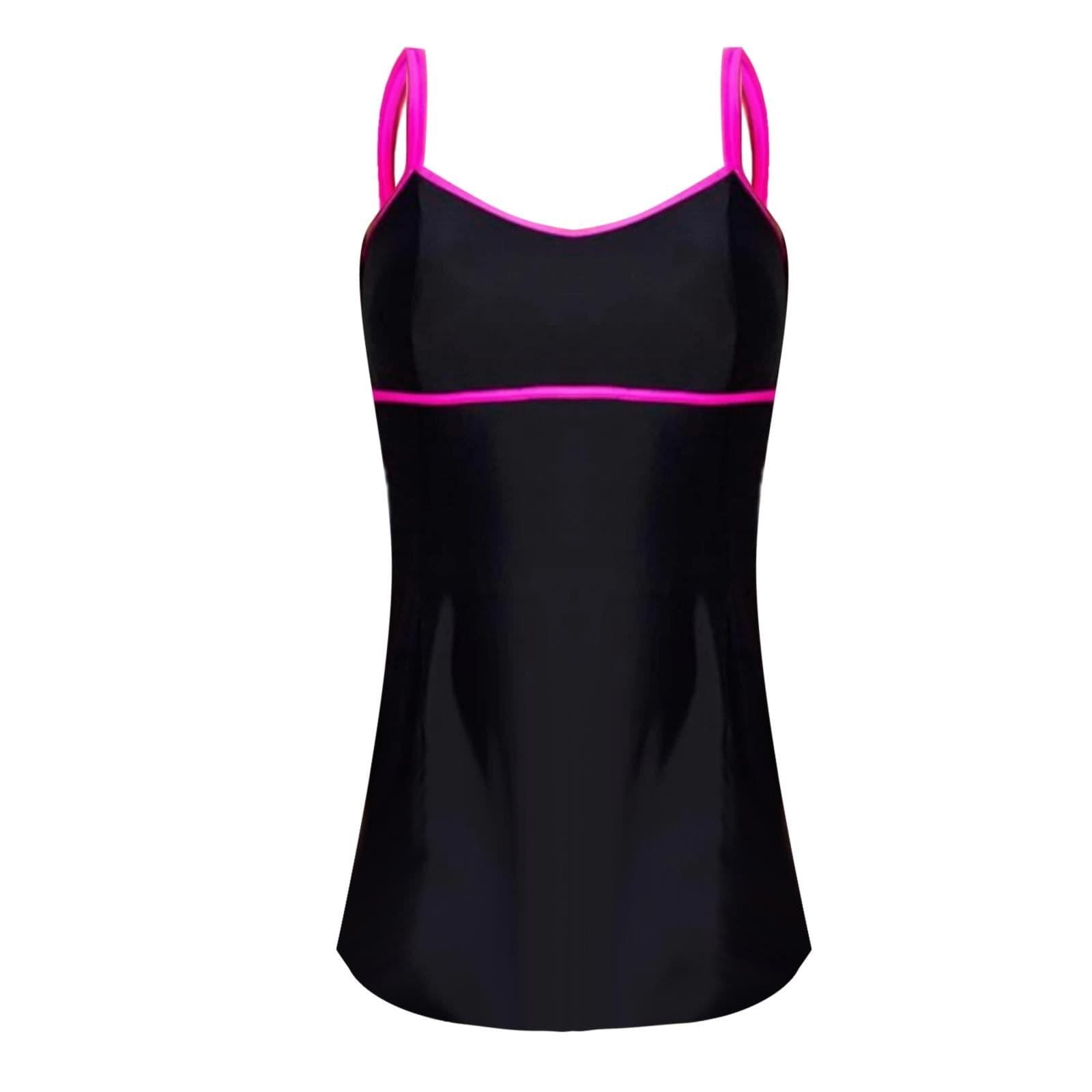 Love My Curves Women's One Piece Black Pink Dress Swimwear Size 16 - Thumbnail 4
