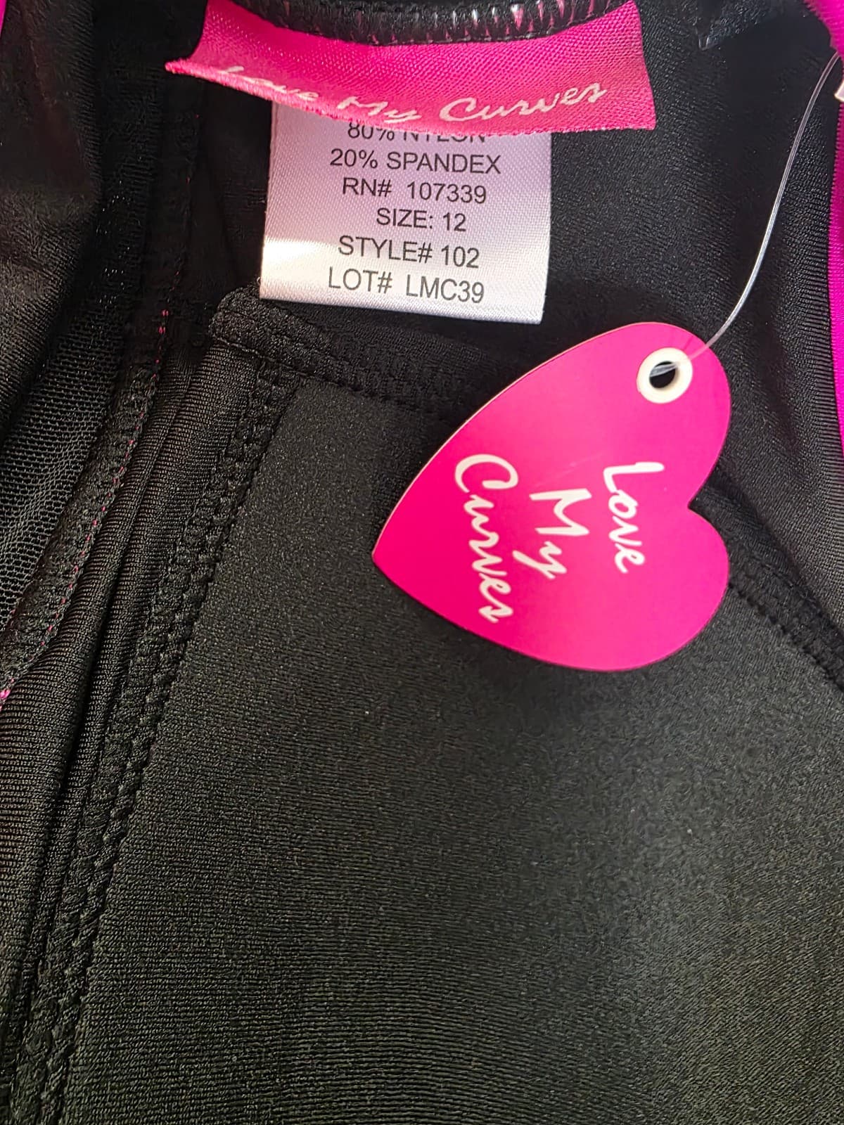 Love My Curves Women's One Piece Black Pink Dress Swimwear Size 12 - Thumbnail 7