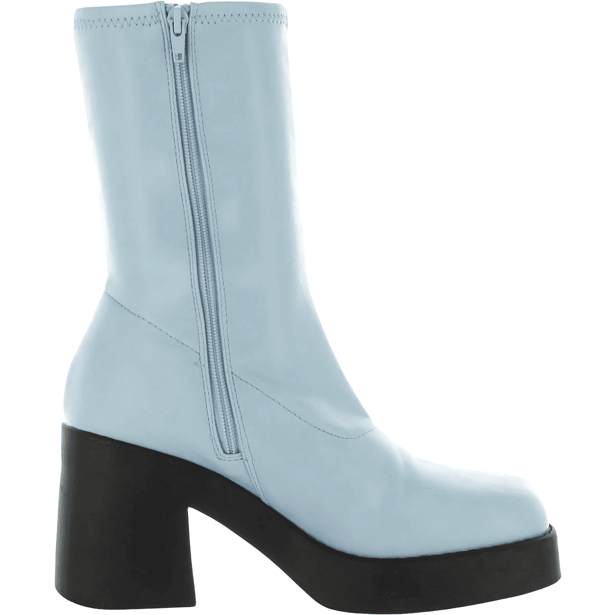 Steve Madden Klayton Platform Boot Women Size 8.5 Sky Blue Chunky Heel Retro 70s - Thumbnail 2