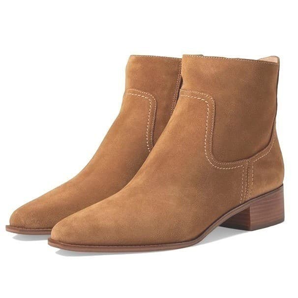 Cole Haan Womens Naia Suede Ankle Boot Snip Toe Zip Western Golden Toffee 11 B - Image 1