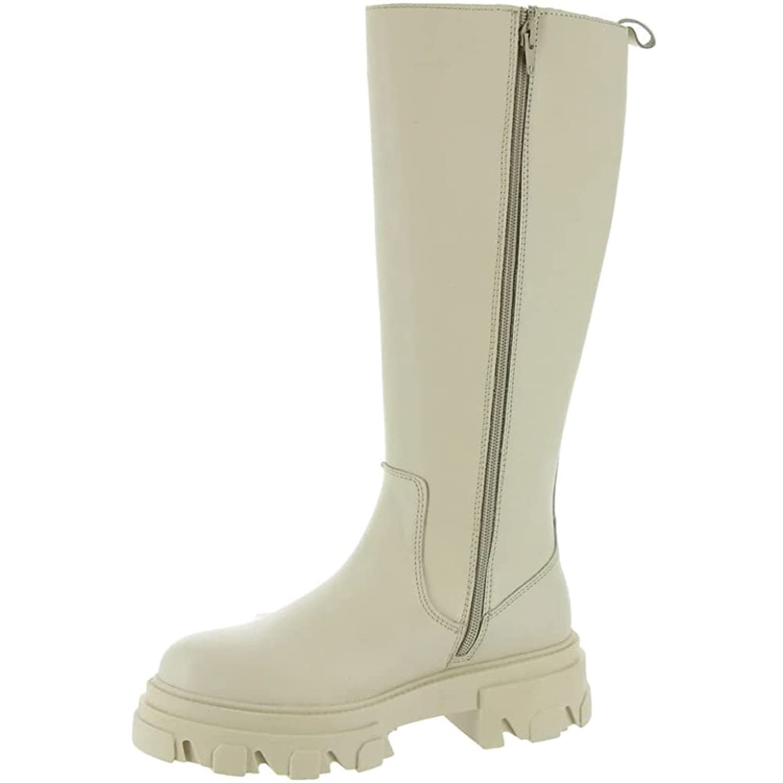 Steve Madden Esma knee high boots Cream leather PLATFORM Size 7 M - Thumbnail 3