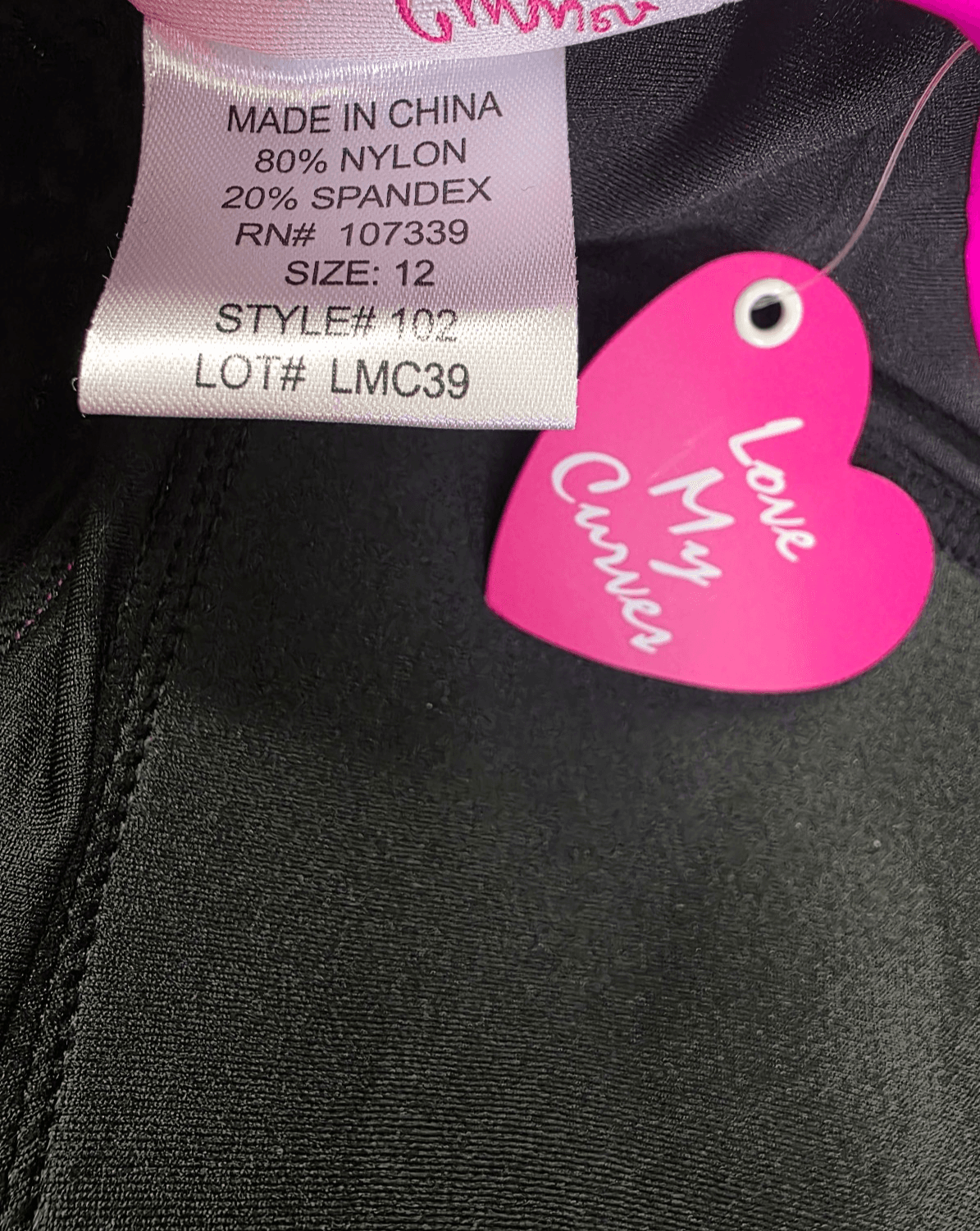 Love My Curves Women's One Piece Black Pink Dress Swimwear Size 12 - Thumbnail 6