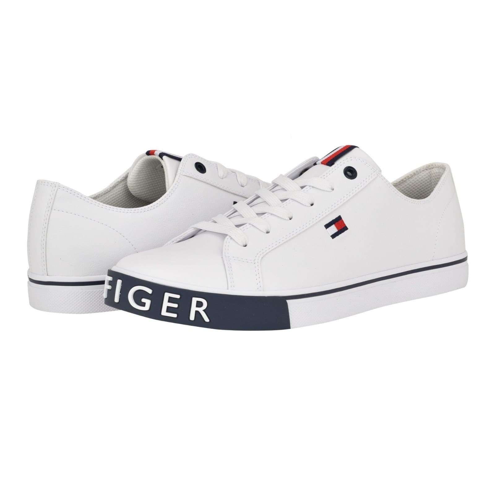 Tommy Hilfiger Tmrain Lace-Up Leather Men's Casual Sneakers White 9.5 M - Image 1