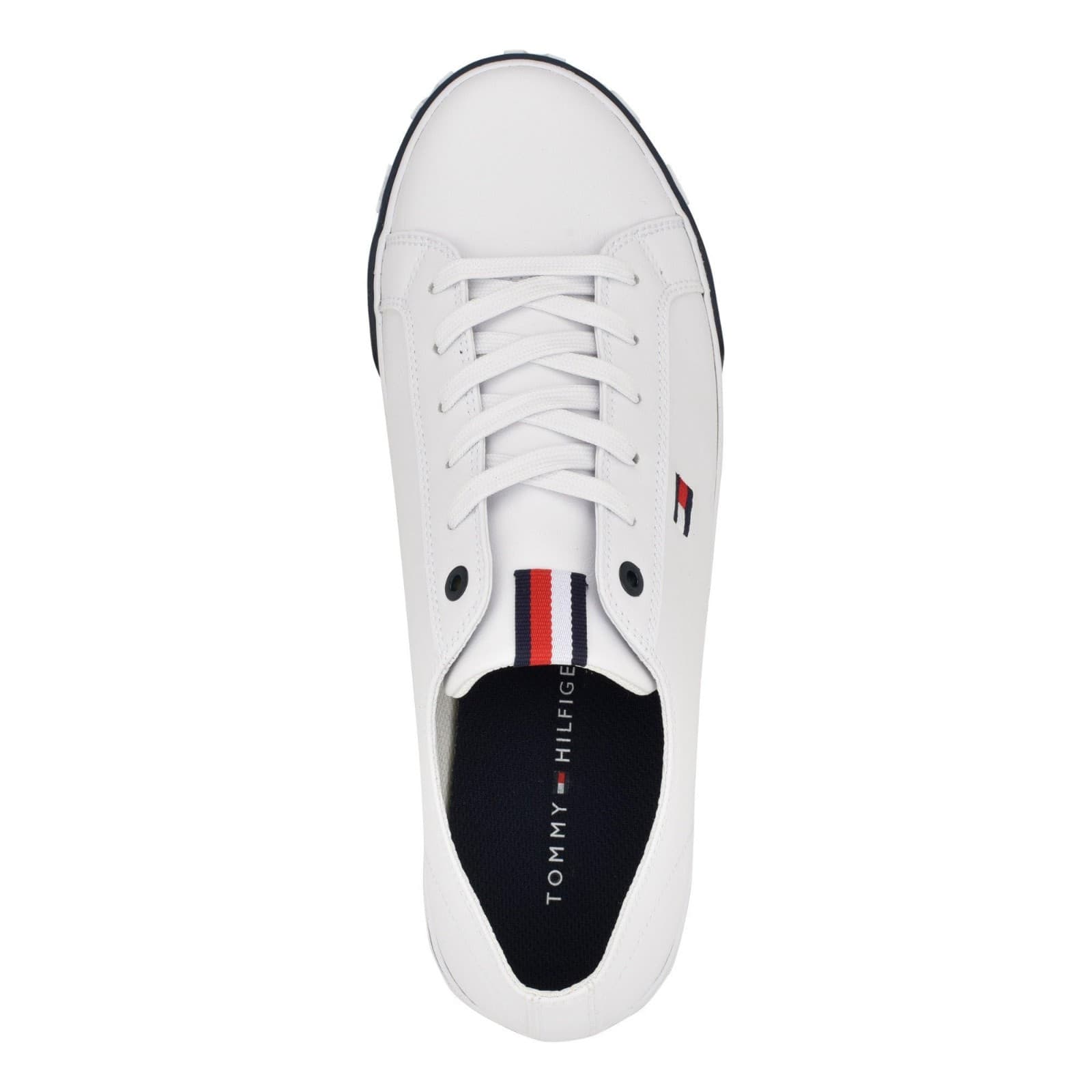 Tommy Hilfiger Tmrain Lace-Up Leather Men's Casual Sneakers White 9.5 M - Thumbnail 4