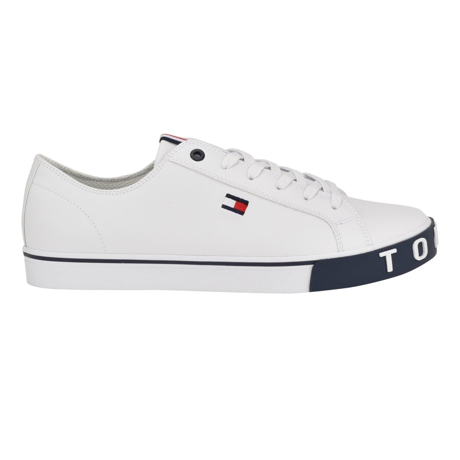 Tommy Hilfiger Tmrain Lace-Up Leather Men's Casual Sneakers White 9.5 M - Thumbnail 2