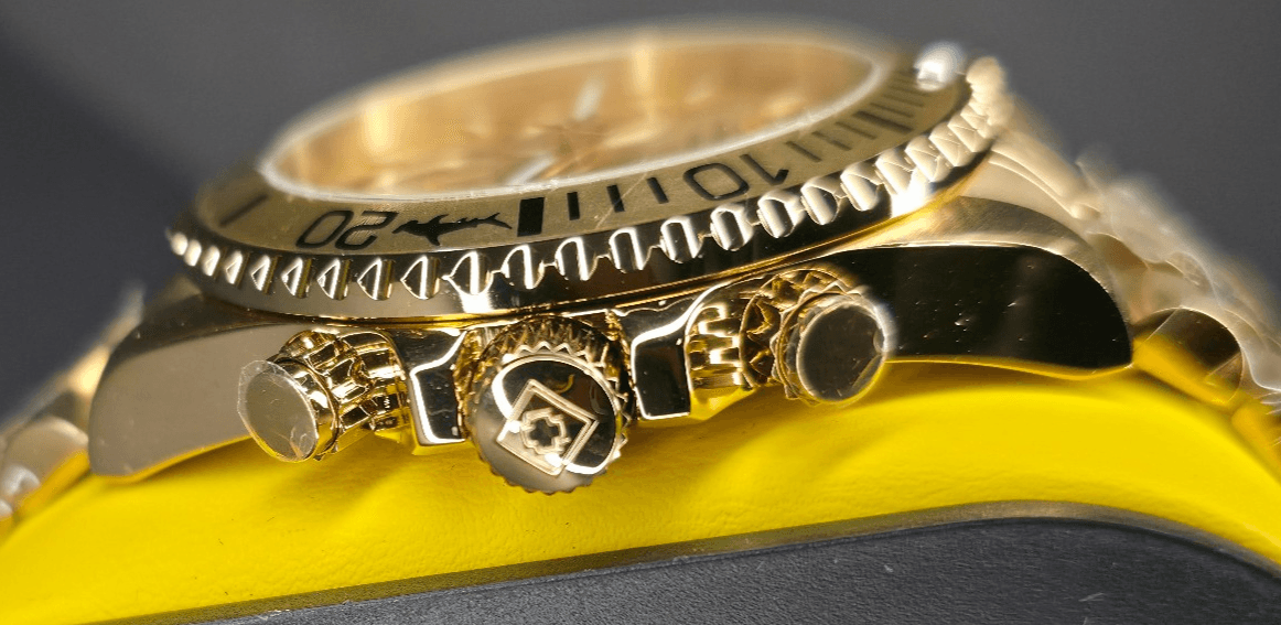 Invicta Pro Diver Titan Men's Luxury Watch Chrono Gold Dial - 43mm, Gold - Thumbnail 10