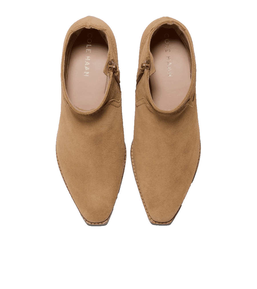 Cole Haan Womens Naia Suede Ankle Boot Snip Toe Zip Western Golden Toffee 11 B - Thumbnail 7