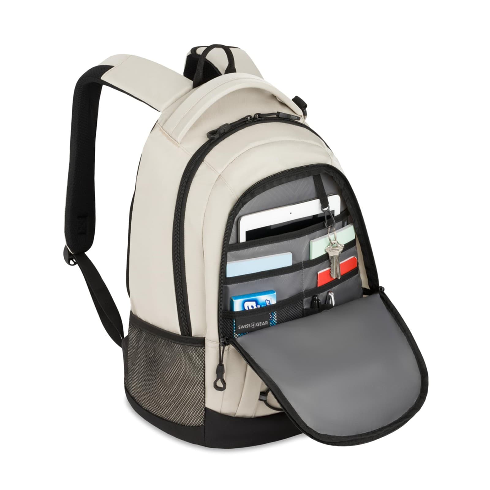 SwissGear 1186 Bungee Core Laptop Backpack 17 inch Cream/Black Special Edition - Thumbnail 2