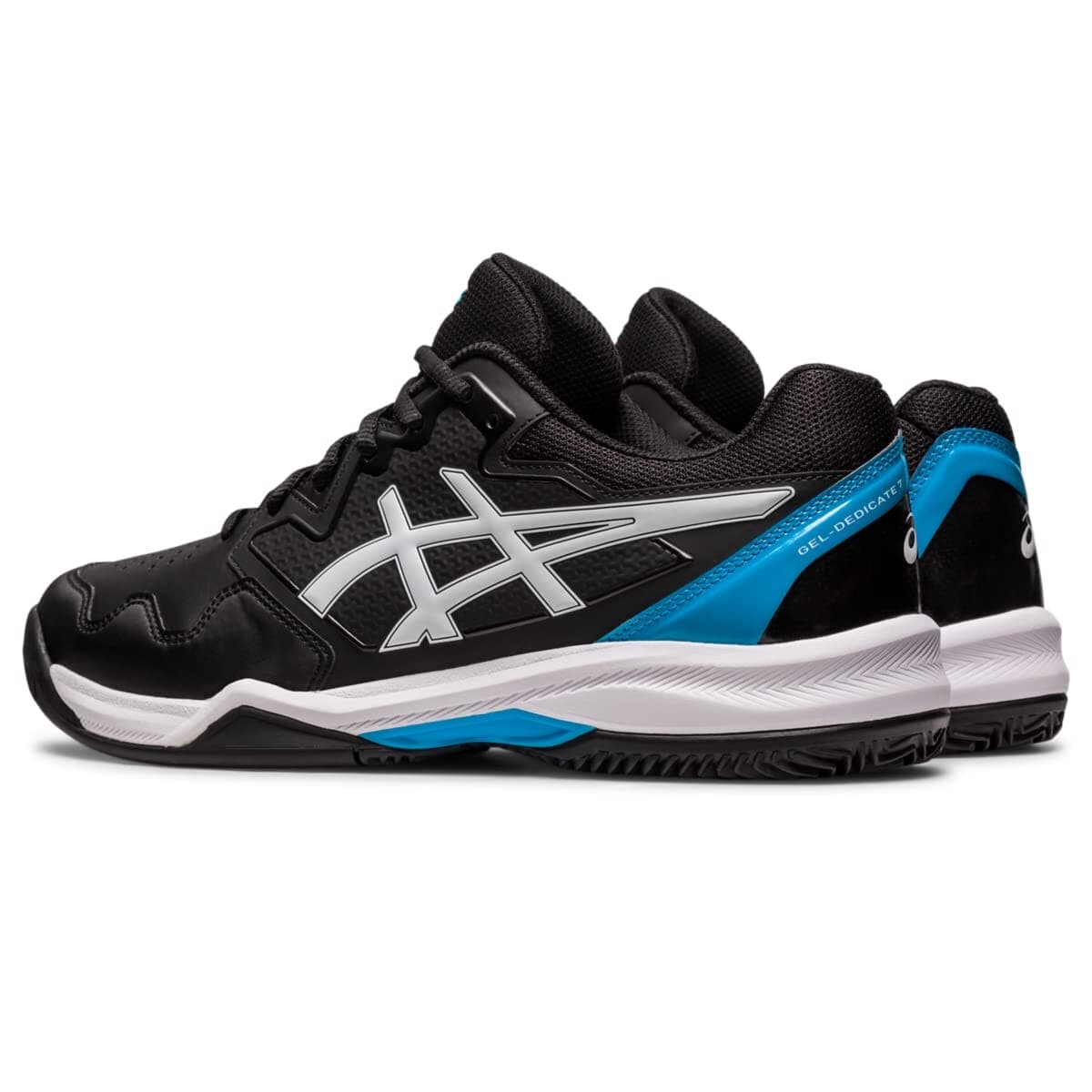 ASICS Gel-Dedicate 7 Men's Tennis Shoes Clay Black/Island Blue 12 M US - Thumbnail 4