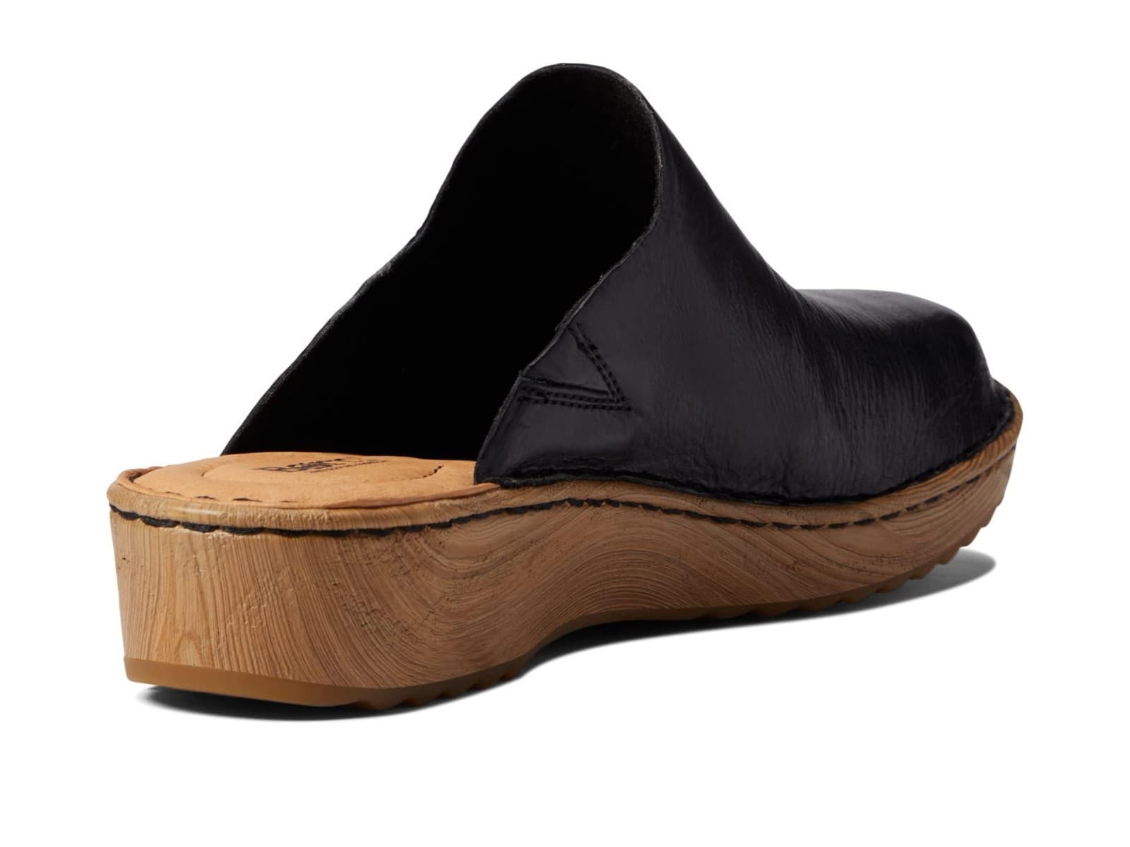 Born Andy Womens Leather Wooden Print Platform Clogs in Black US SIZE 8M - Thumbnail 3