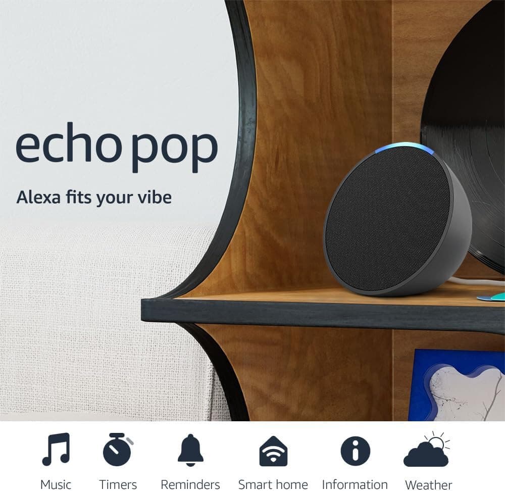 Amazon Echo Pop Smart Speaker Latest 2024 Alexa Full sound New Sealed Black - Thumbnail 2