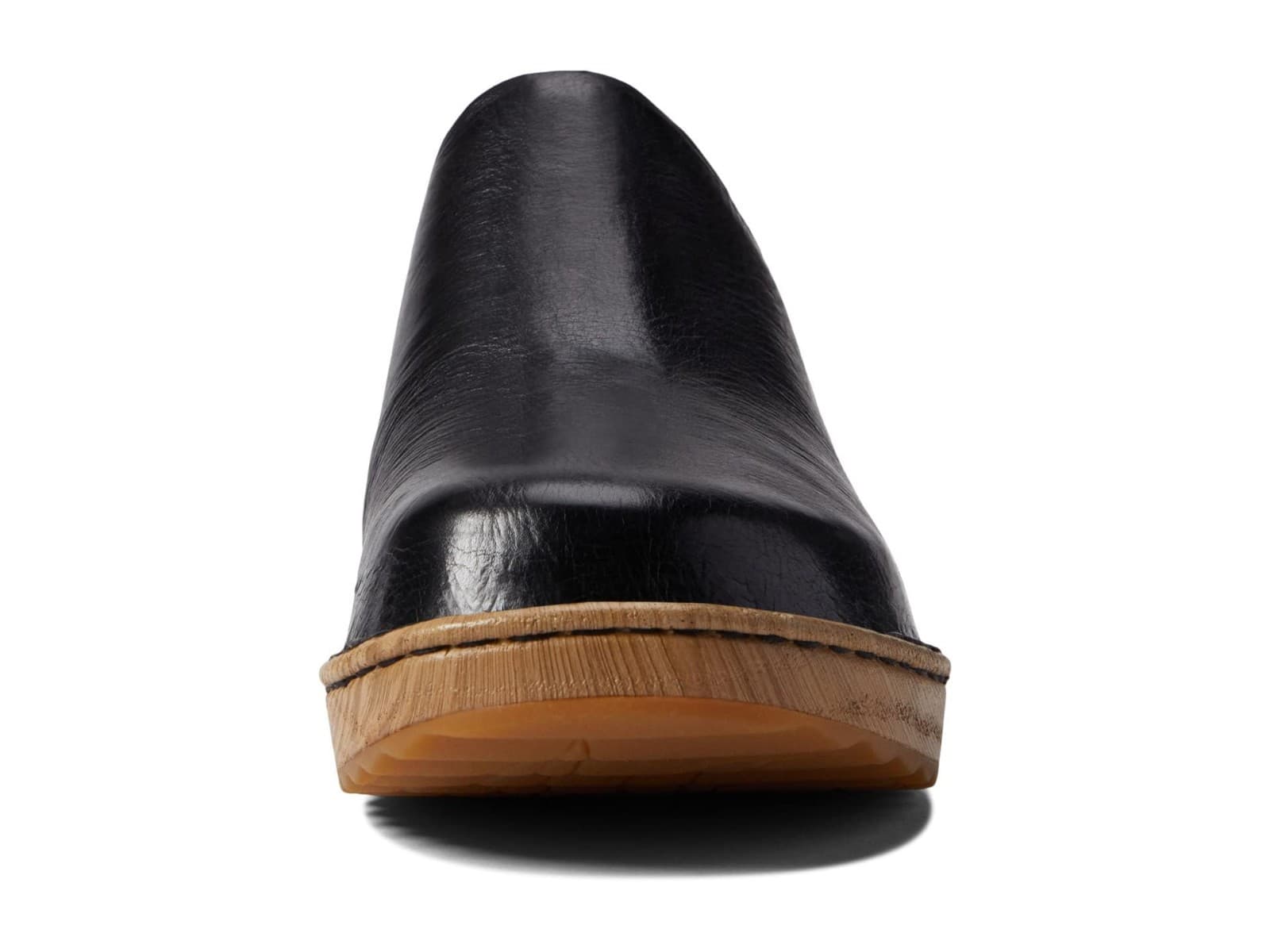 Born Andy Womens Leather Wooden Print Platform Clogs in Black US SIZE 8M - Thumbnail 4