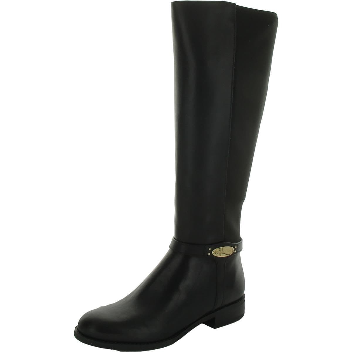 Michael Kors Women's Finley Leather and Logo Riding Boot Black Size 8.5 M - Thumbnail 7