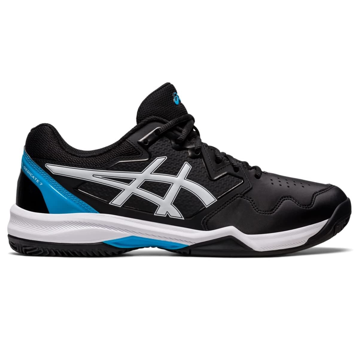 ASICS Gel-Dedicate 7 Men's Tennis Shoes Clay Black/Island Blue 12 M US - Thumbnail 2