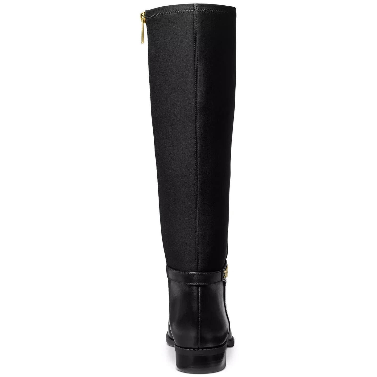 Michael Kors Women's Finley Leather and Logo Riding Boot Black Size 8.5 M - Thumbnail 3