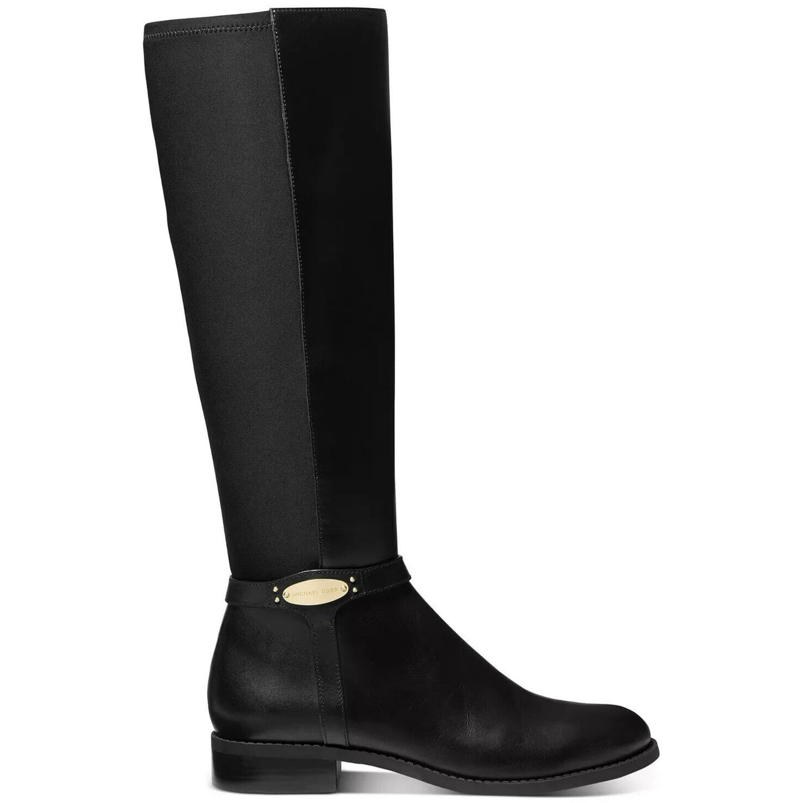 Michael Kors Women's Finley Leather and Logo Riding Boot Black Size 8.5 M - Thumbnail 2