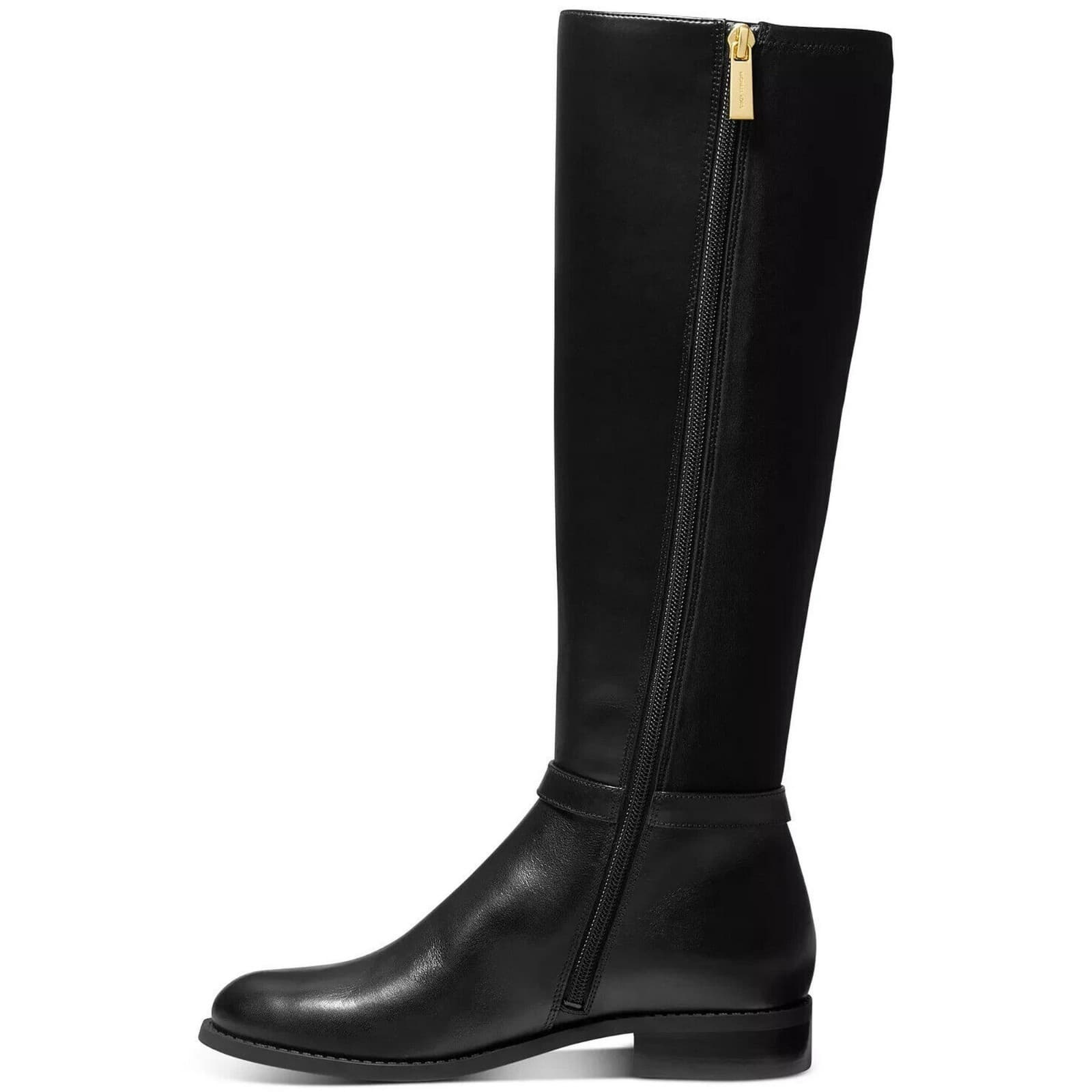 Michael Kors Women's Finley Leather and Logo Riding Boot Black Size 8.5 M - Thumbnail 4