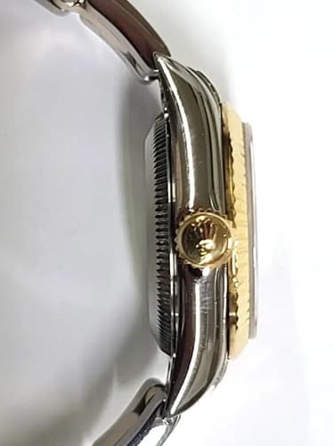 Rolex Ladies 18K/SS Oyster Perpetual Factory Champagne Diamond Dial Ref#67193 - Thumbnail 4