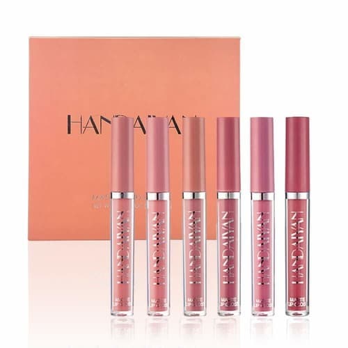 6 Colors Velvet Liquid Lipstick Set – Long Lasting Waterproof Non-Stick Lips B - Thumbnail 5