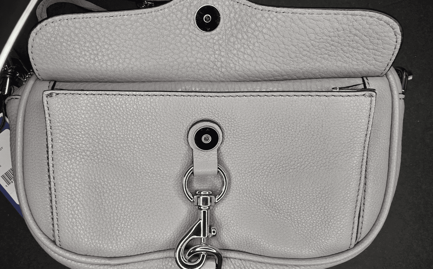 Rebecca Minkoff Leather Blythe Crossbody Bag Chain Gray - Thumbnail 4
