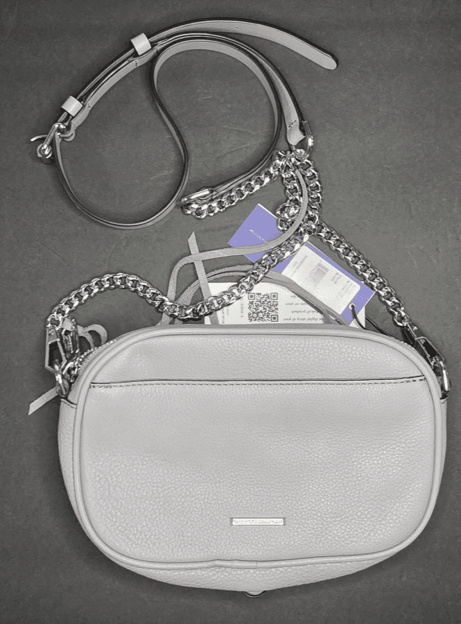 Rebecca Minkoff Leather Blythe Crossbody Bag Chain Gray - Thumbnail 3