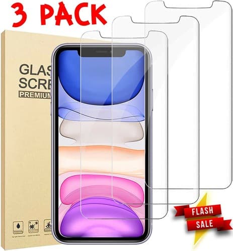 3 Pack Tempered Glass Screen Protector for iPhone 13 12 11 Pro Max XR XS 8 Plus - Image 1