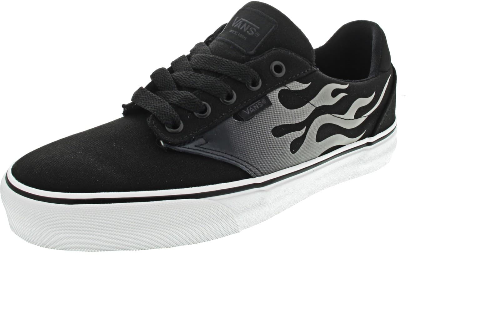 Vans Men's Atwood Deluxe Faded Flame Black/White Skate Sneakers -9.5 M - Thumbnail 3
