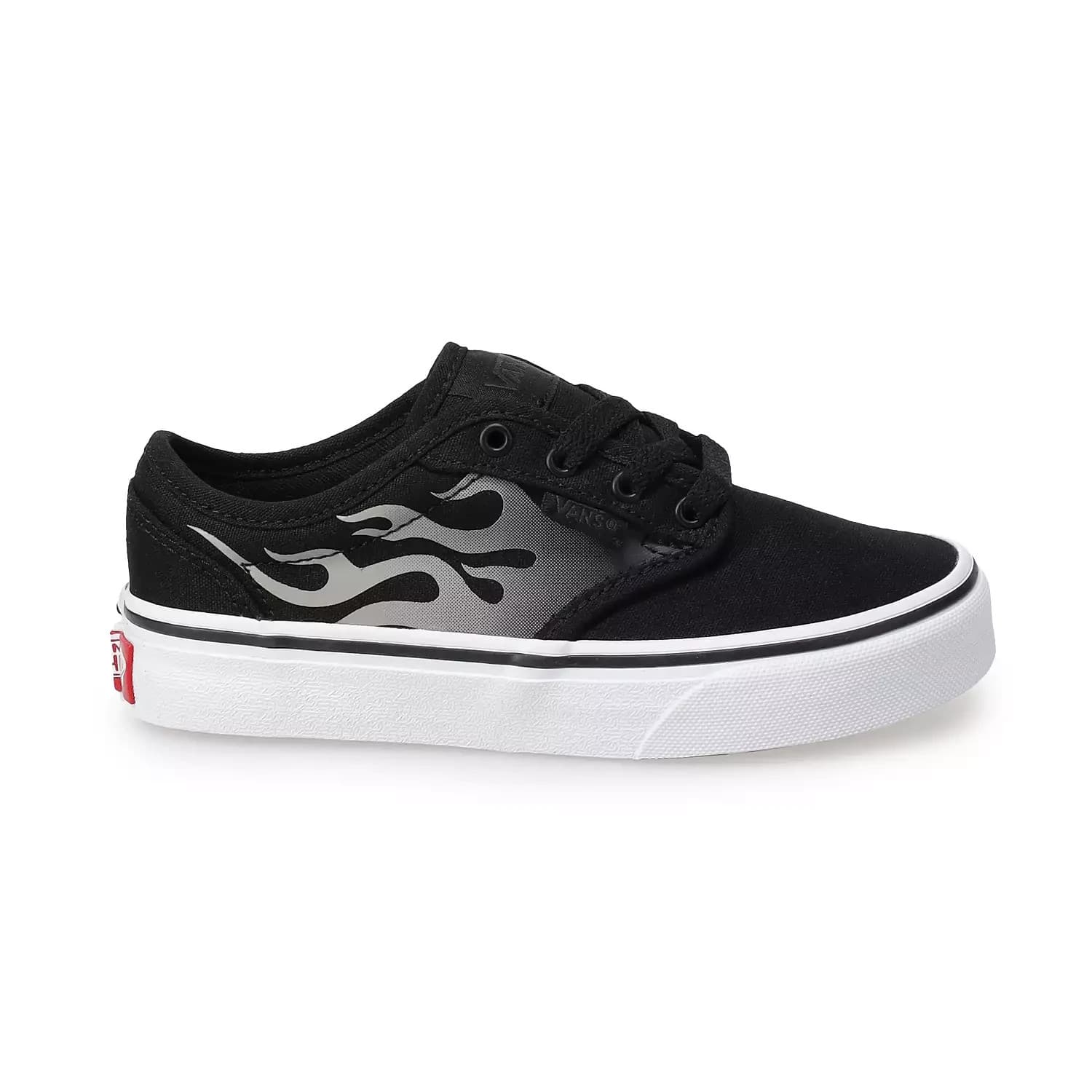 Vans Men's Atwood Deluxe Faded Flame Black/White Skate Sneakers -9.5 M - Thumbnail 4