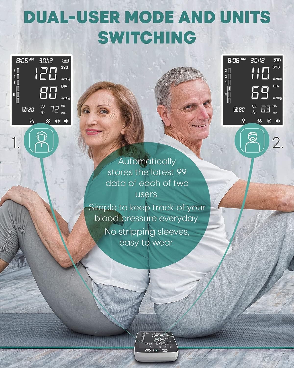 Digital Arm Blood Pressure Monitor Heart Rate Machine Meter BP Cuff 5.5in screen - Thumbnail 6