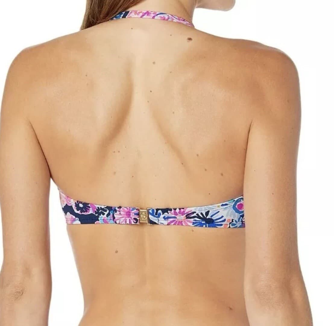 Lilly Pulitzer Niall Bikini Top High Tide Navy In Turtle Amazement Size 2 - Thumbnail 6