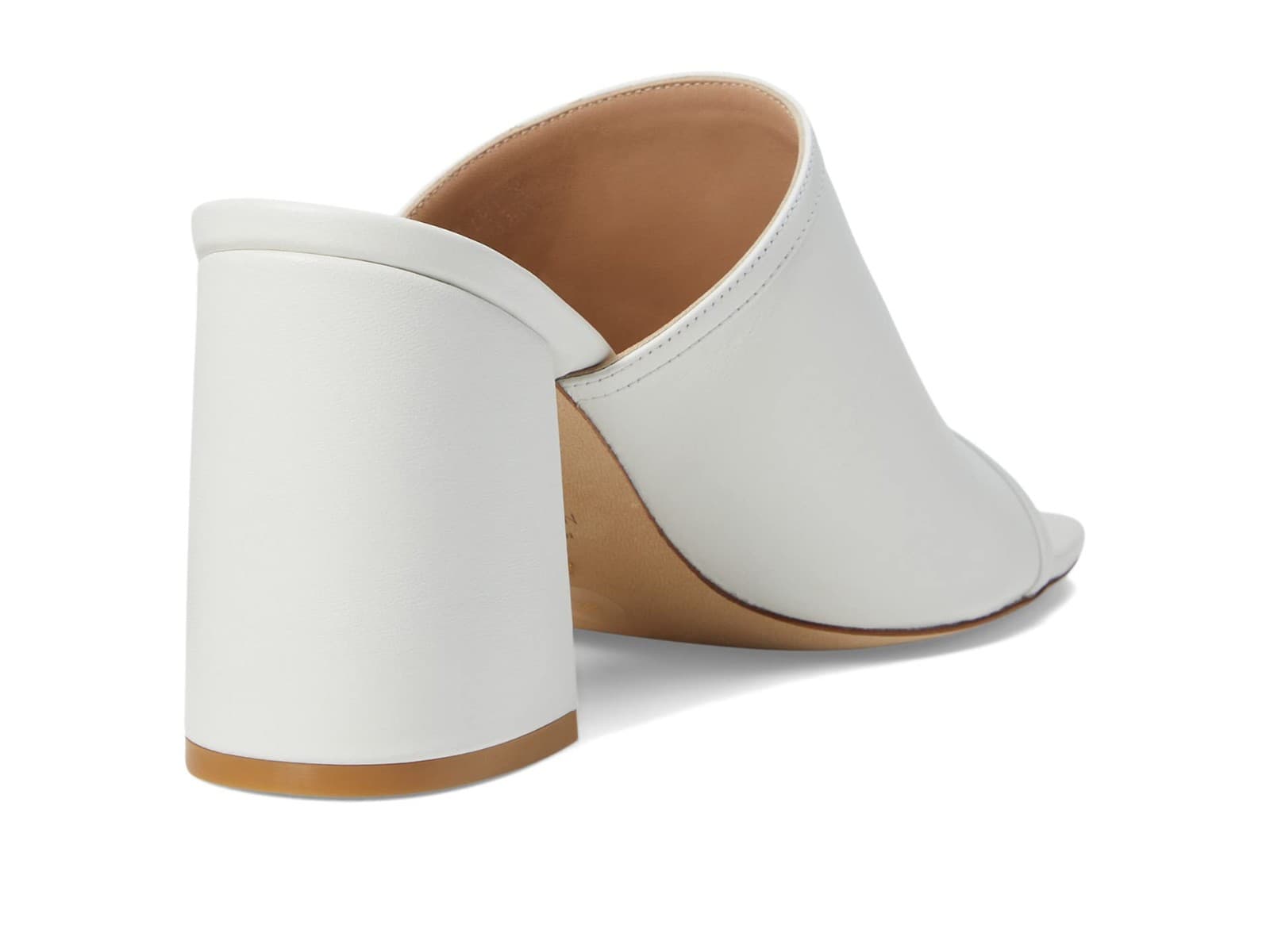Stuart Weitzman Cayman 85 Block Slide Sandals Women’s Size 8 M White Leather - Thumbnail 3