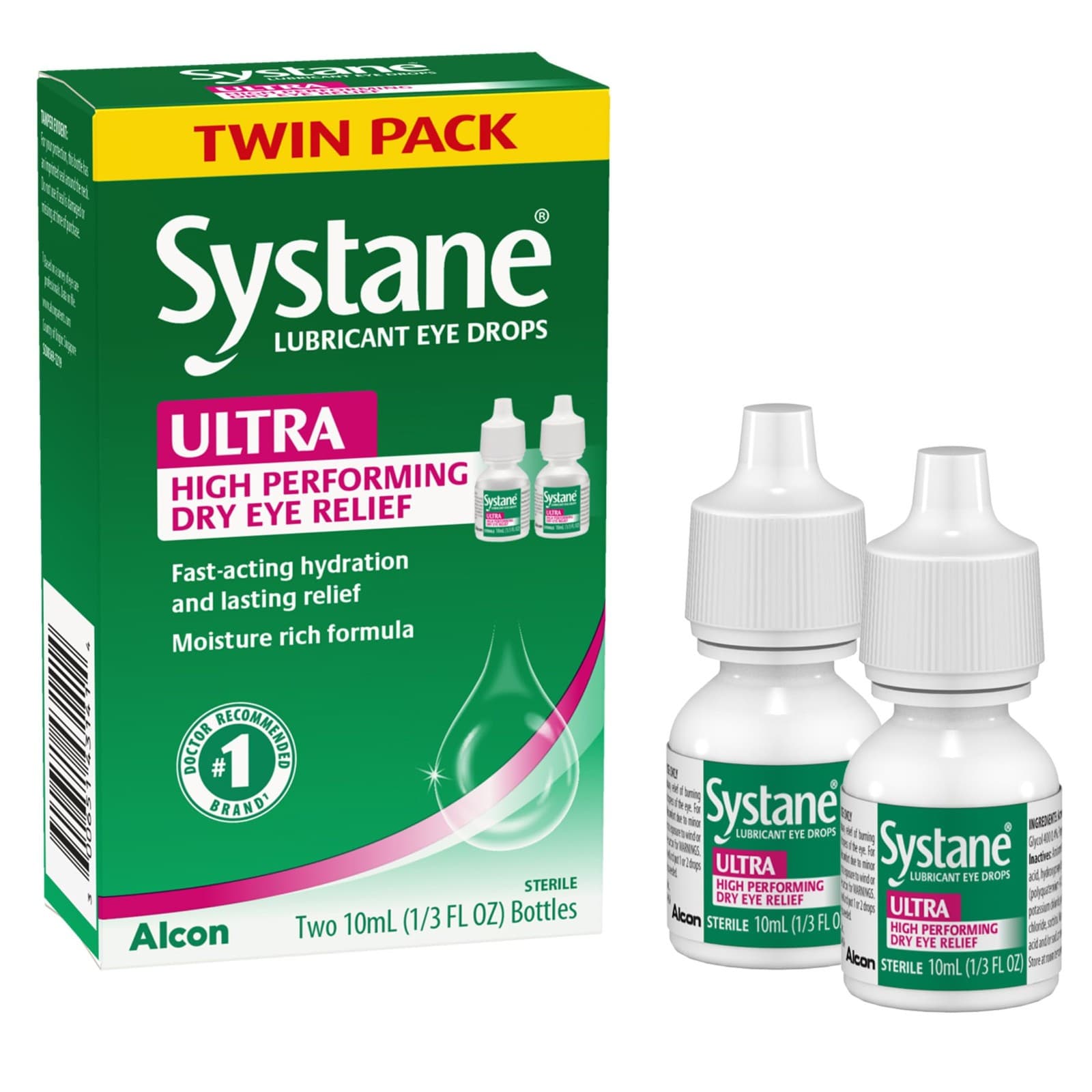 Systane ULTRA Lubricant Eye Drops 2-10mL Bottles EXP 2027 + - Thumbnail 2