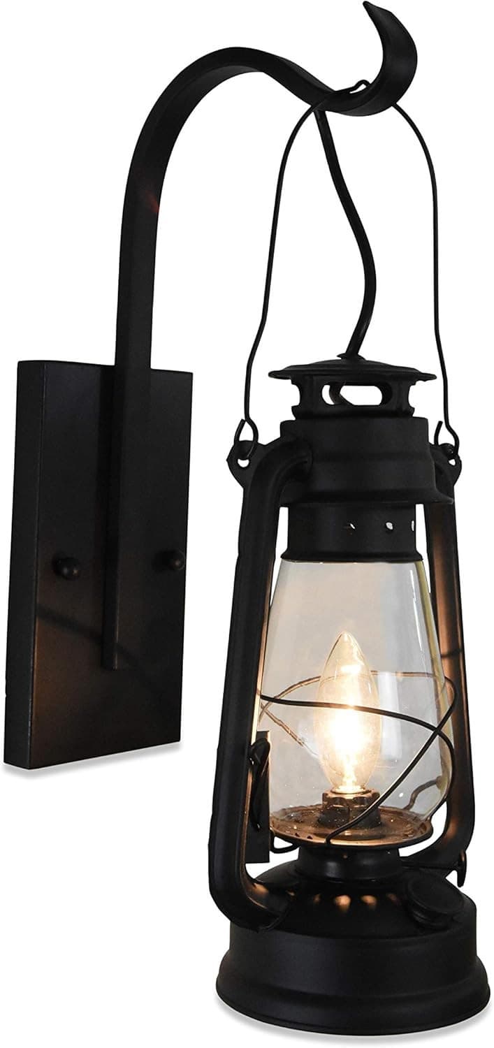 Black Electric Oil Lantern Wall Sconce Large By Muskoka Lifestyle Products, USA - Image 1