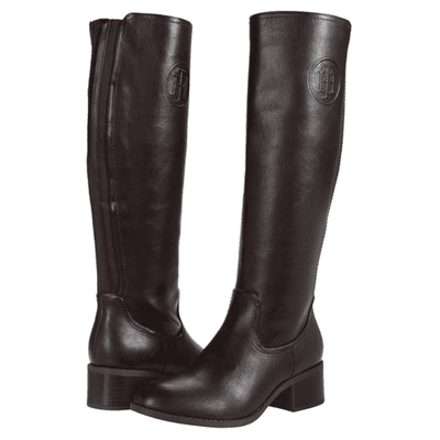 TOMMY HILFIGER Deelia Womens Brown Cushioned Round Toe Zip-Up Riding Boot 9 M - Image 1