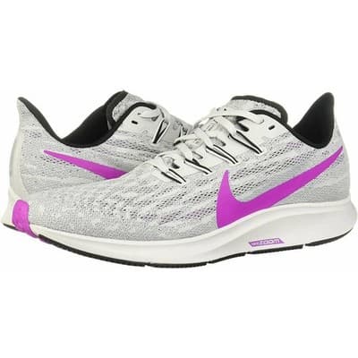 Nike Men Air Zoom Pegasus 36 Running Shoes Pure Platinum/Hyper Violet Men 10 US - Thumbnail 2