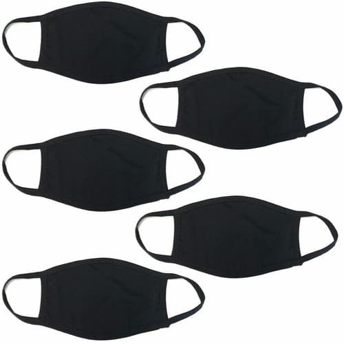 10 Pack Breathable Hanes Black Soft Cotton Reusable Protective Face Mask Cover - Image 1