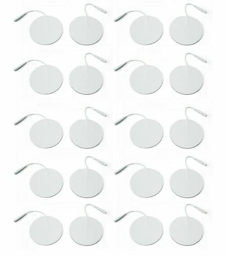 20 Rounded Electrode Pads EMS for Tens Massager 7000, 3000- 2 Inch White Cloth - Image 1