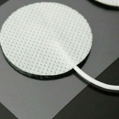20 Rounded Electrode Pads EMS for Tens Massager 7000, 3000- 2 Inch White Cloth - Thumbnail 3