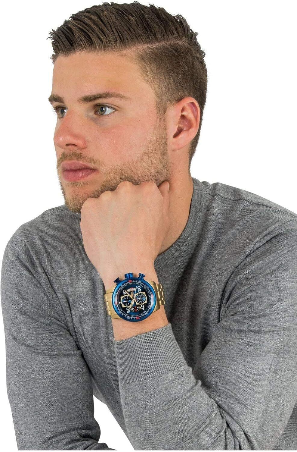 Invicta Men's 19173 Aviator Analog Display Japanese Quartz Gold Watch - Thumbnail 5