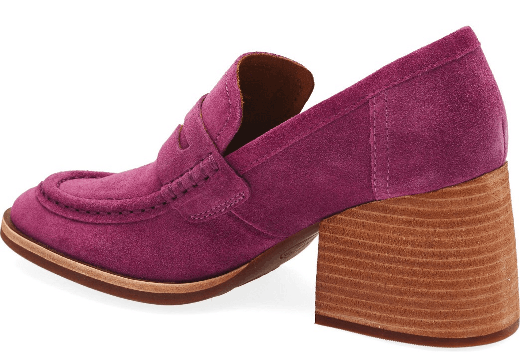 Kork-Ease Women's Modeste Suede Leather Heeled Penny Loafer Purple 9.5M US - Thumbnail 4