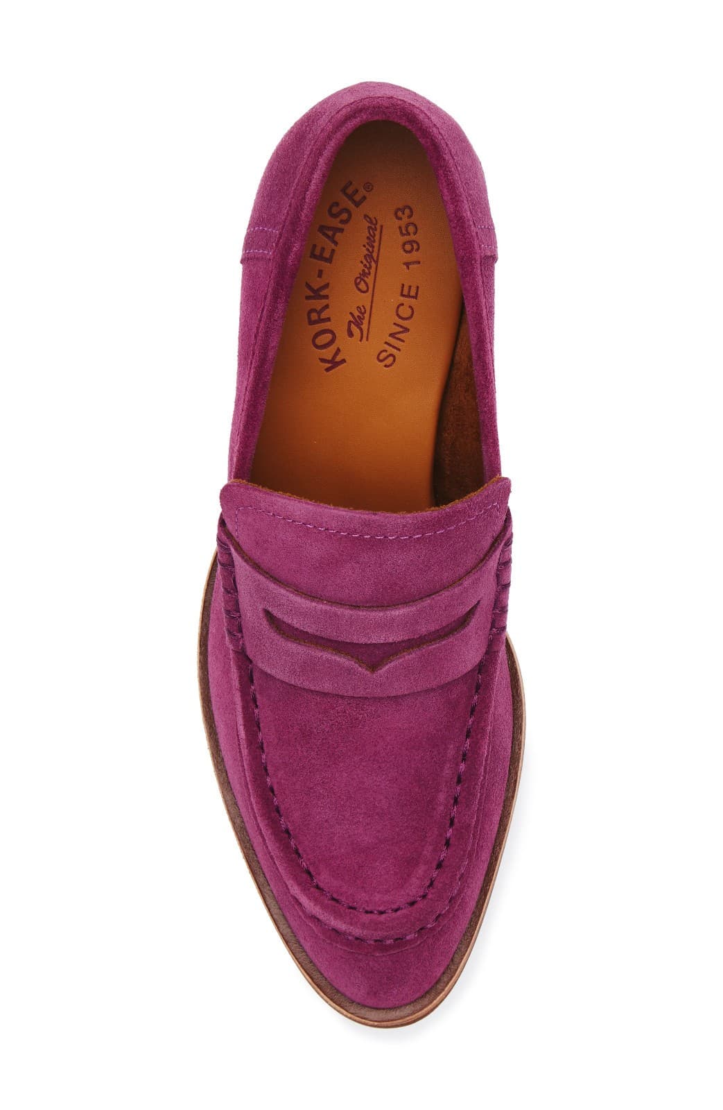 Kork-Ease Women's Modeste Suede Leather Heeled Penny Loafer Purple 9.5M US - Thumbnail 5