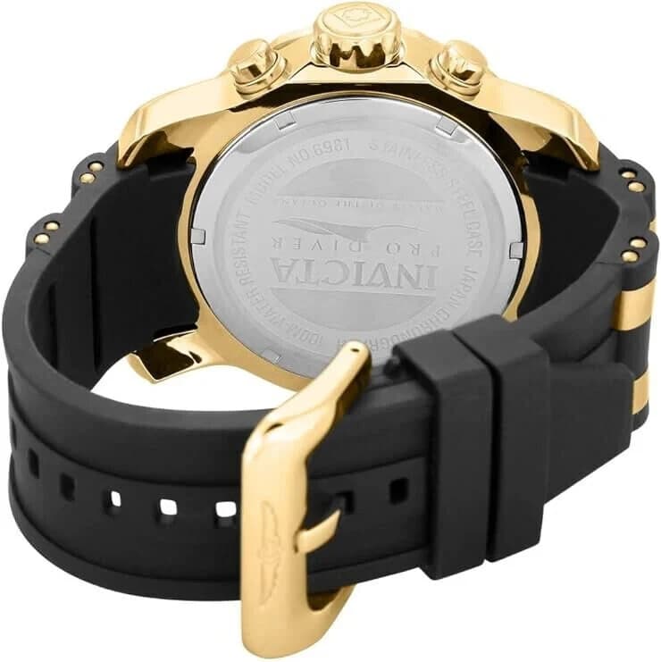Invicta Mens PRO DIVER SCUBA Chronograph Black Dial Elegant Fashion Gold Watch - Thumbnail 4