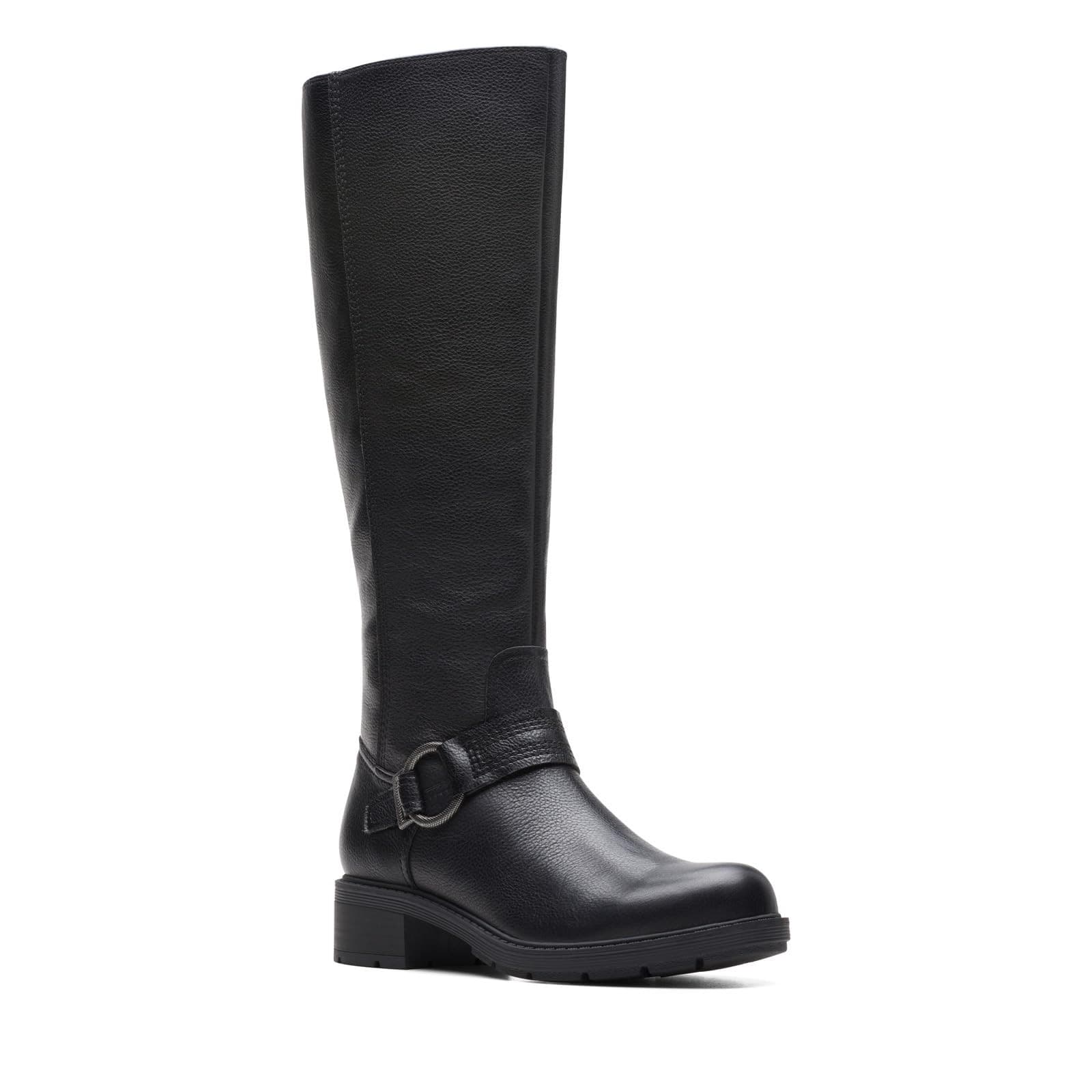 Clarks Hearth Rae Women's Dark Brown Round Leather Heel Boot Size 9.5 M - Image 1