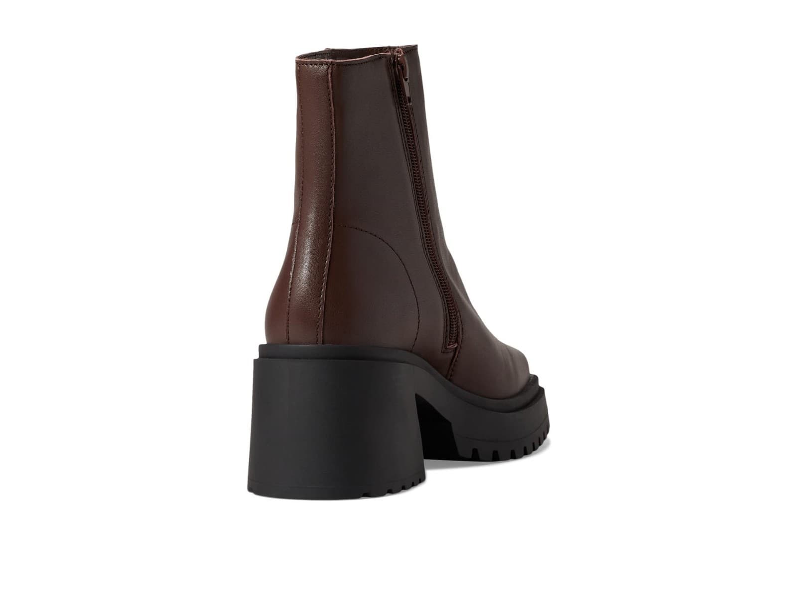 Steve Madden Fella Platform Boots Womens 7.5 M Brown Leather Chunky Heel Zipper - Thumbnail 5