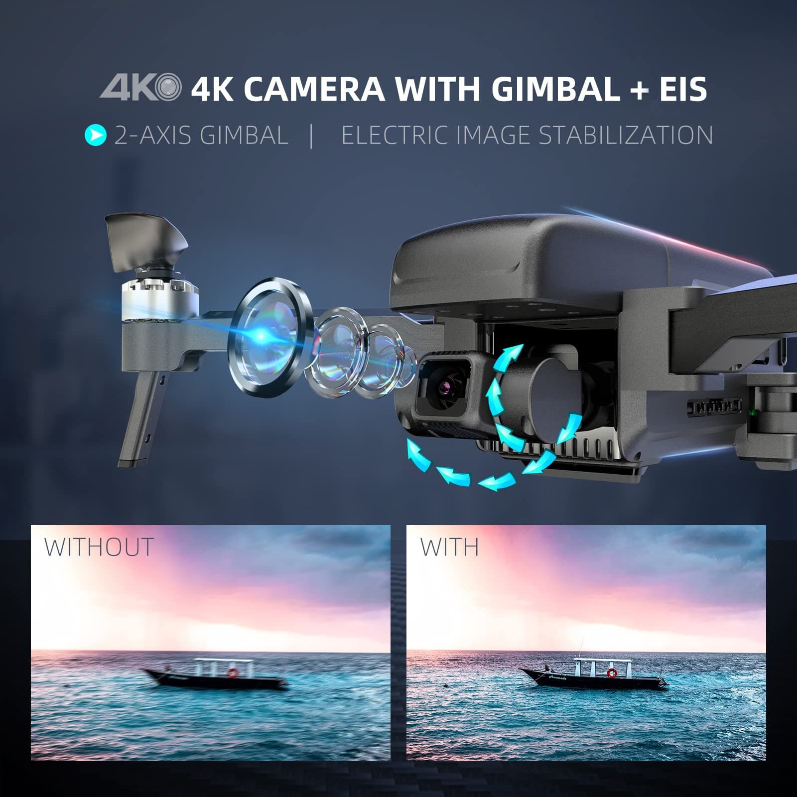 Cheerwing U38S GPS Drone with 4K EIS UHD Camera for Adults, 5G FPV Drone - Thumbnail 7