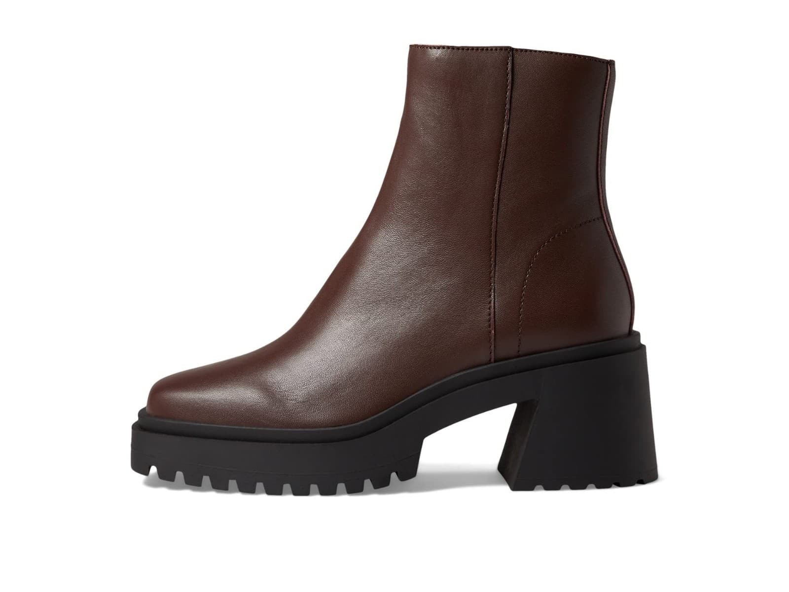 Steve Madden Fella Platform Boots Womens 7.5 M Brown Leather Chunky Heel Zipper - Thumbnail 2