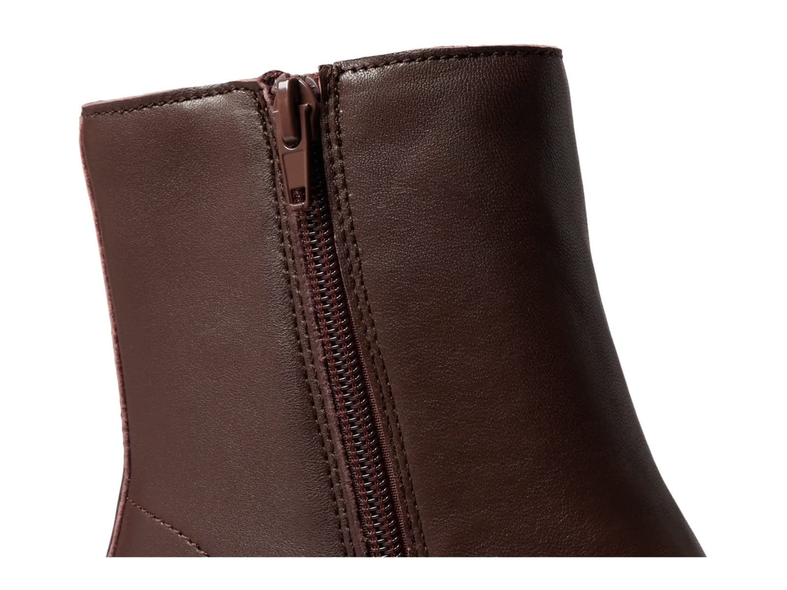 Steve Madden Fella Platform Boots Womens 7.5 M Brown Leather Chunky Heel Zipper - Thumbnail 6
