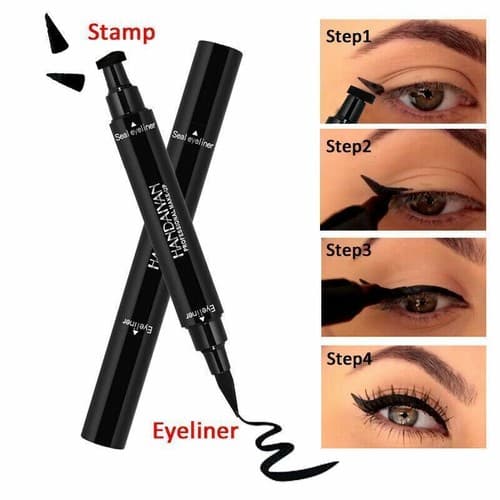 3 Pack Winged Stamp Pen Long Lasting Waterproof Makeup Liquid Black Eyeliner - Thumbnail 6