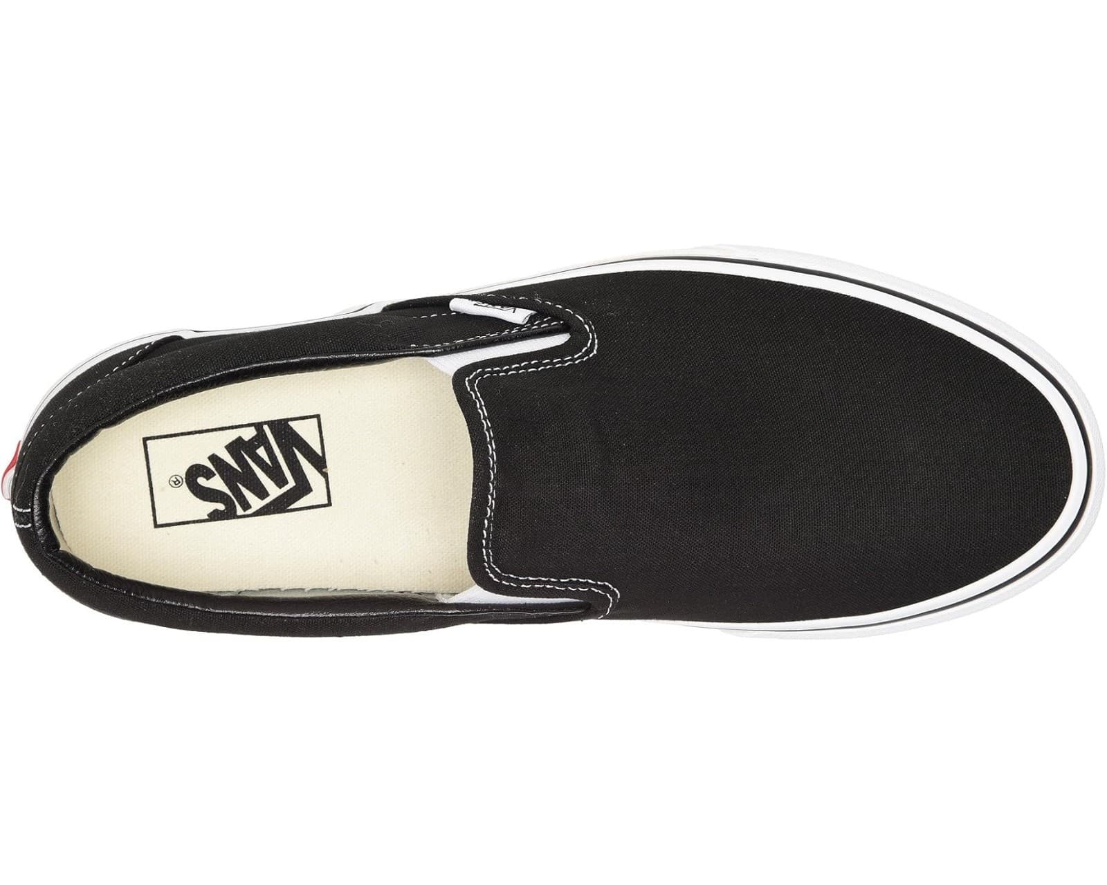 Vans Classic Slip-On Canvas Sneakers Black/White Unisex Size 9 Men / 10.5 Women - Thumbnail 6