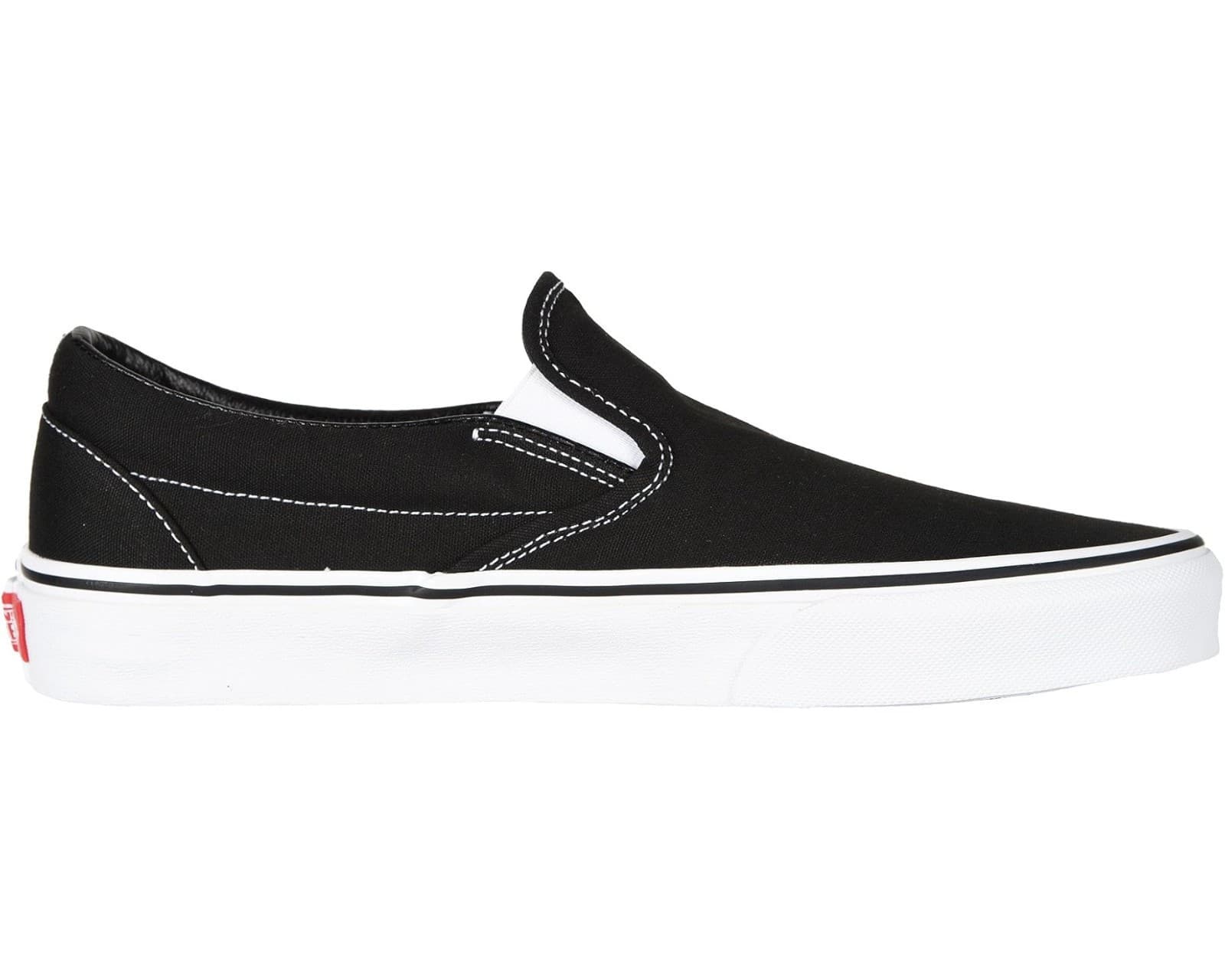 Vans Classic Slip-On Canvas Sneakers Black/White Unisex Size 9 Men / 10.5 Women - Thumbnail 2